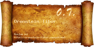 Orenstein Tibor névjegykártya